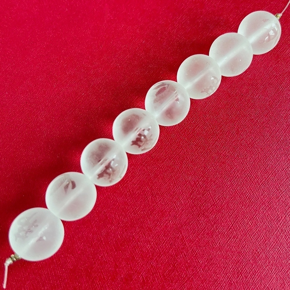 As Low As $2 Matte Crystal Etched Chinese Buddha Lotus Round Beads 16mm (8)